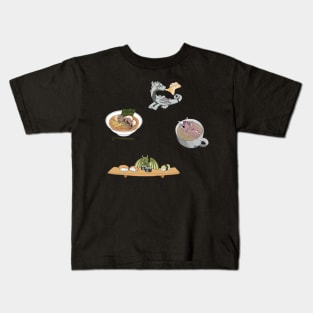 Hungry Baby Dragon Set of 4 Kids T-Shirt